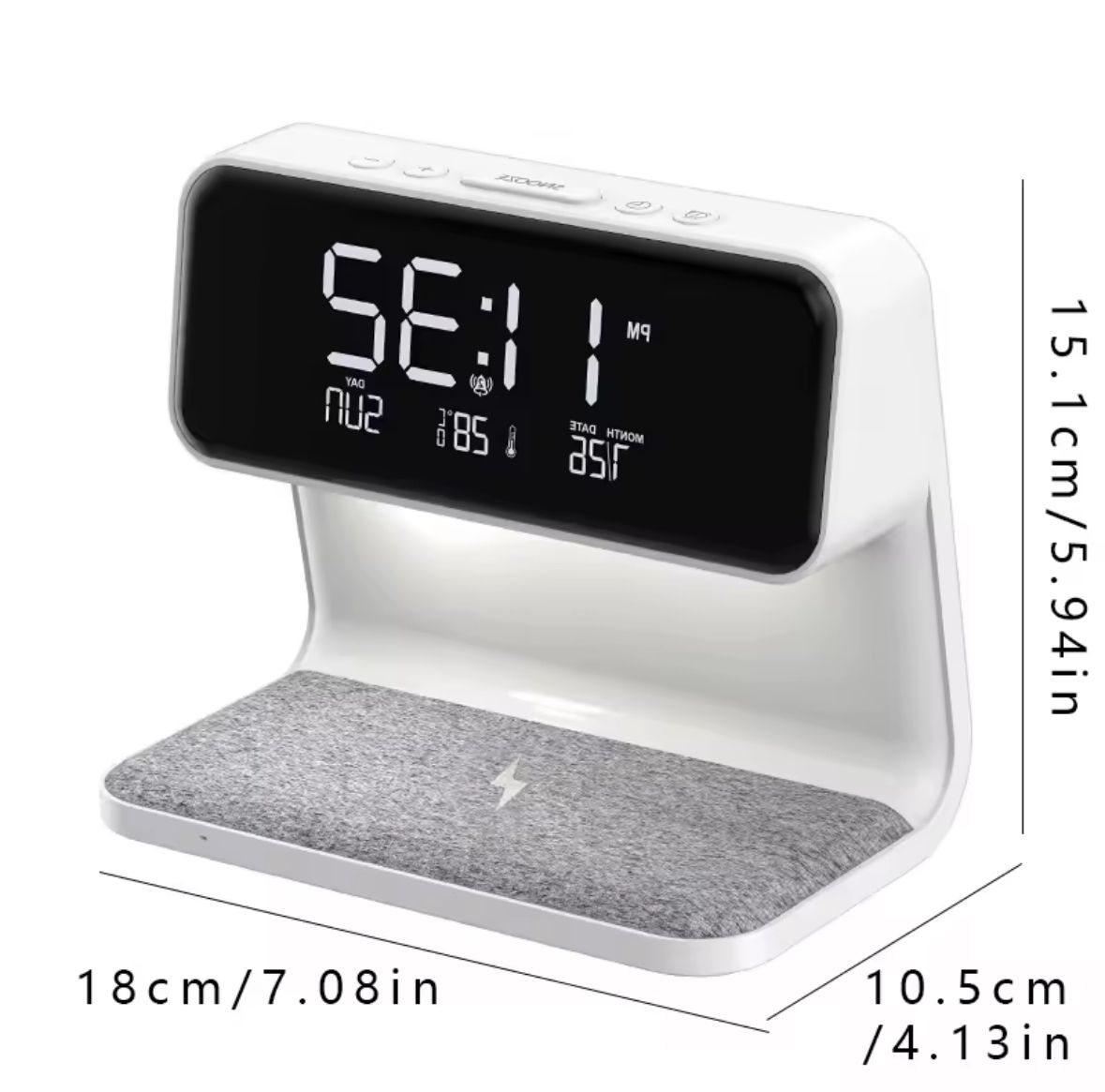 Reloj Cargador Inalámbrico Con Luz Nocturna PowerTime 3 en 1