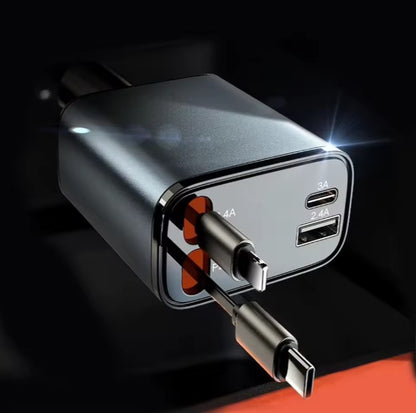 Cargador Retráctil 4 En 1 Carga rápida
