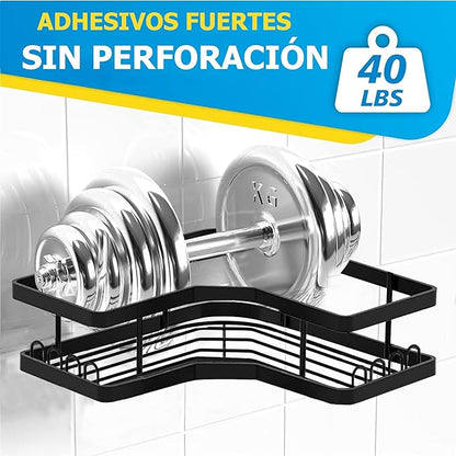 Organizador Adhesivo Para Baño De Acero Inoxidable De 4 Piezas