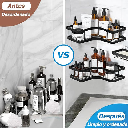 Organizador Adhesivo Para Baño De Acero Inoxidable De 4 Piezas