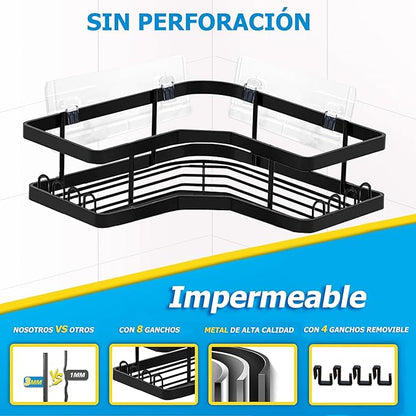 Organizador Adhesivo Para Baño De Acero Inoxidable De 4 Piezas