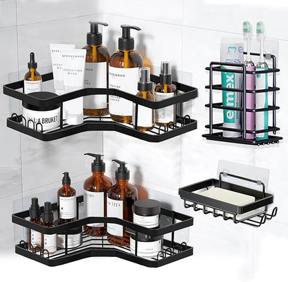 Organizador Adhesivo Para Baño De Acero Inoxidable De 4 Piezas