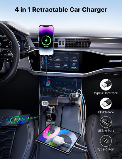 Cargador Retráctil 4 En 1 Carga rápida