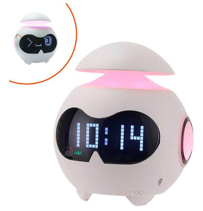 Reloj Despertador Emoji Digital con Luz LED y Parlante Bluetooth